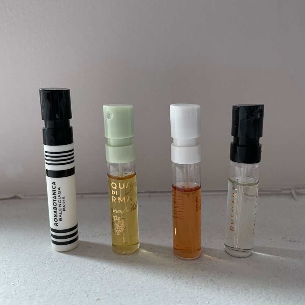 Designer Perfume Samples (Balenciaga, Bvlgari, Valentino, Aqua Di Parma)